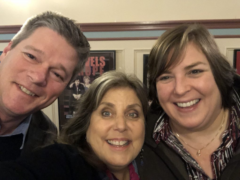 Al Bond (Avalon Foundation), MIndie Burgoyne and Joanie Madden at the Avalon Theater in Easton, MD